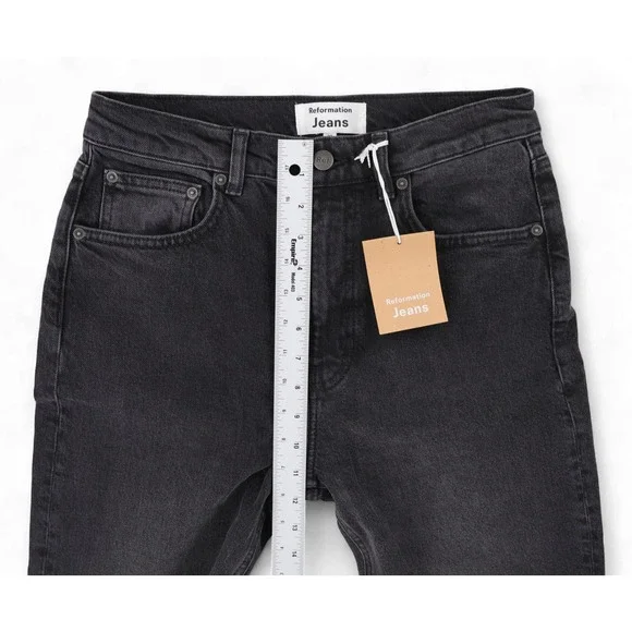 Reformation Peyton High Rise Bootcut Jeans Women 28 Black Straight Leg Denim NWT - Picture 11 of 15